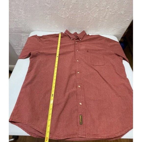 Mens Timberland Red Plaid Button-down Long-sleeve Shirt 2XL - Picture 8 of 9
